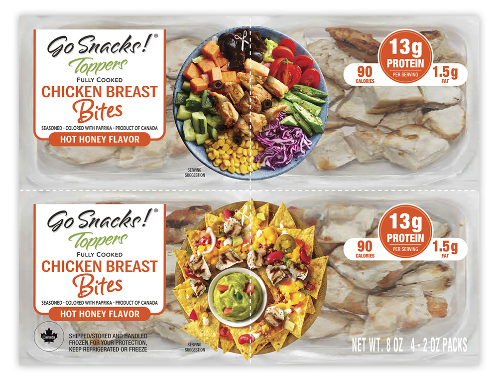 Go Snack Toppers Chicken Breast Bites Hot Honey Flavor 4 Pack Retail Format