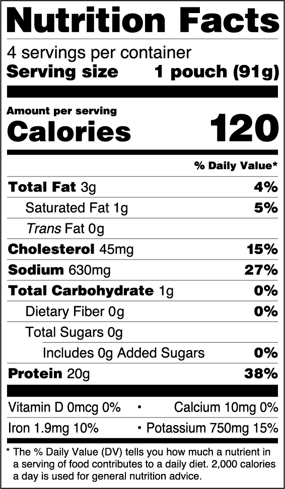 Go Snacks Steak Bites nutrition facts table